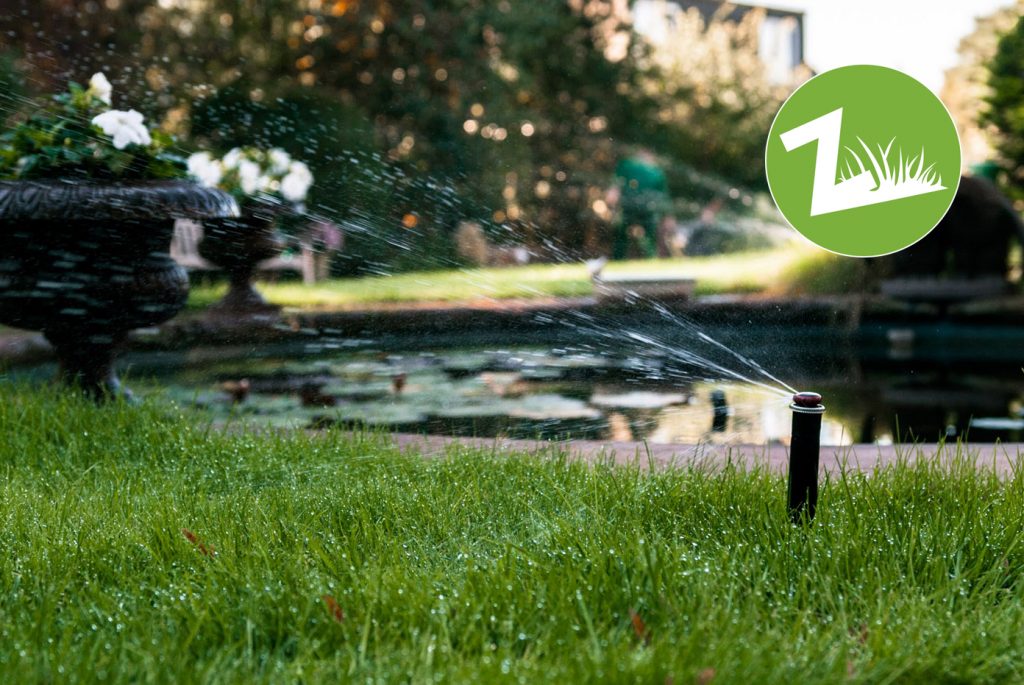 Sprenkler Bewässerungsanlage in Privatgarten inHilden